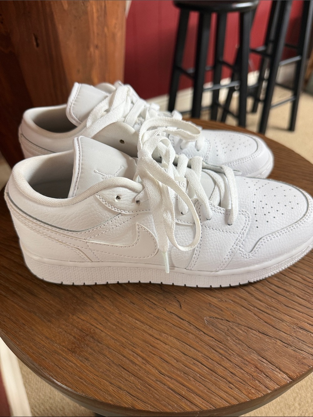 Nike Air Jordan 1 Low "Triple White" White 553560-126. Boys size 5.5